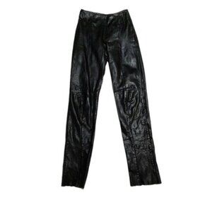 Vintage Verducci Black Leather Skinny Pants 4